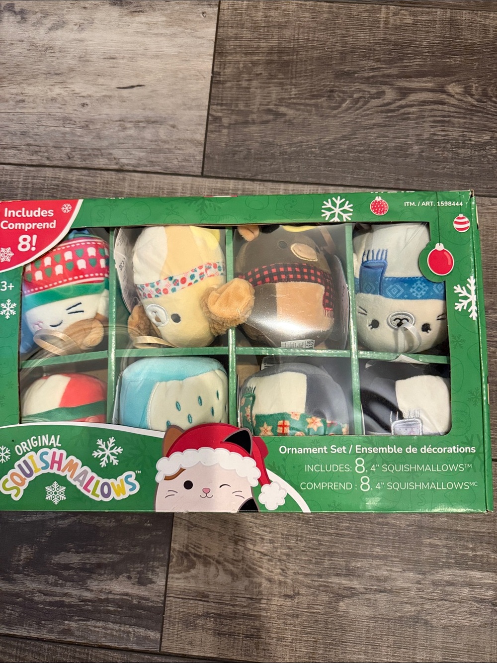 Squishmallows Holiday Ornament Set - Green, Red, Blue, Yellow, Brown, White
